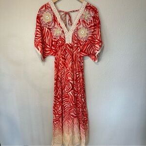 Elegant Red and White Women's Dress